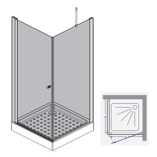 pivot hinge door with a side panel